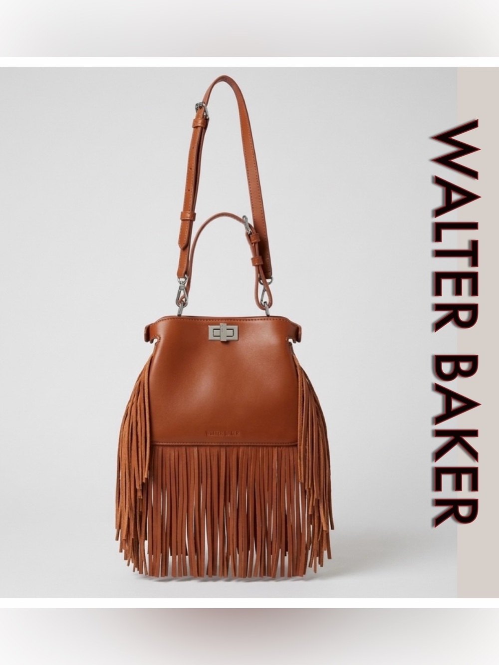 NWT WALTER BAKER Mini Bailey Leather
Fringe Satchel